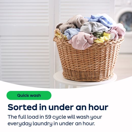 Hoover H-WASH&DRY 300 LITE Integrated 9Kg / 5Kg Washer Dryer - White - AO Annotation - Full load in 59